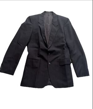 Yves Saint Laurent Pinstripe Single Breasted Navy Blazer|38L